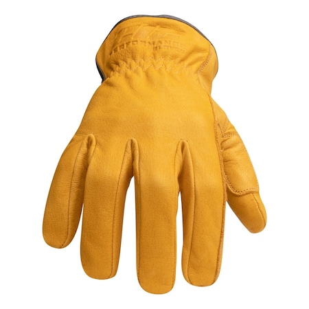 212 Performance Cut Resistant Driver Gloves, Buffalo Leather, Shirred Elastic, Reinforced Thumb, Golden Brown, 2XL LDC5-90-012